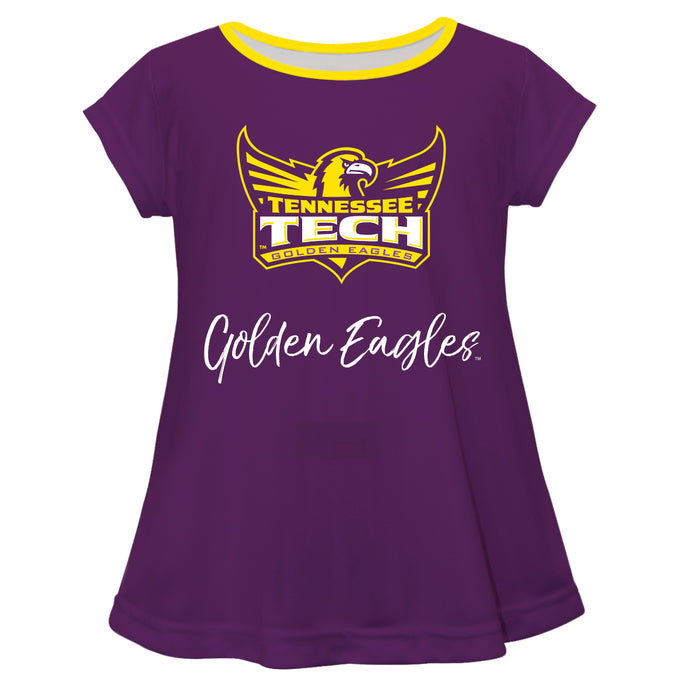 Tennessee Tech Golden Eagles TTU Vive La Fete Girls Game Day Short Sleeve Purple Top with School Mascot and Name - Vive La Fête - Online Apparel Store