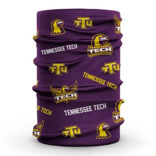 Tennessee Tech Golden Eagles TTU Vive La Fete All Over Logo Game Day Collegiate Face Cover Soft 4Way Stretch Neck Gaiter - Vive La Fête - Online Apparel Store