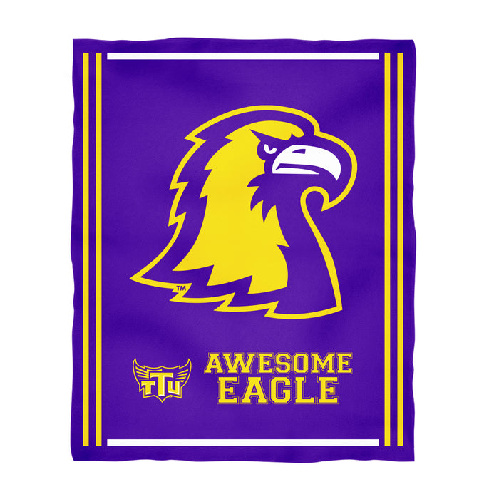 Tennessee Tech Golden Eagles TTU Vive La Fete Kids Game Day Purple Plush Soft Minky Blanket 36 x 48 Mascot