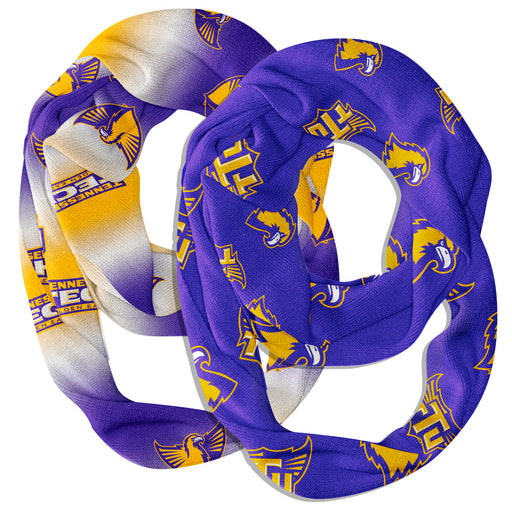 Tennessee Tech Golden Eagles Vive La Fete All Over Logo Women Set of 2 Light Weight Ultra Soft Infinity Scarfs