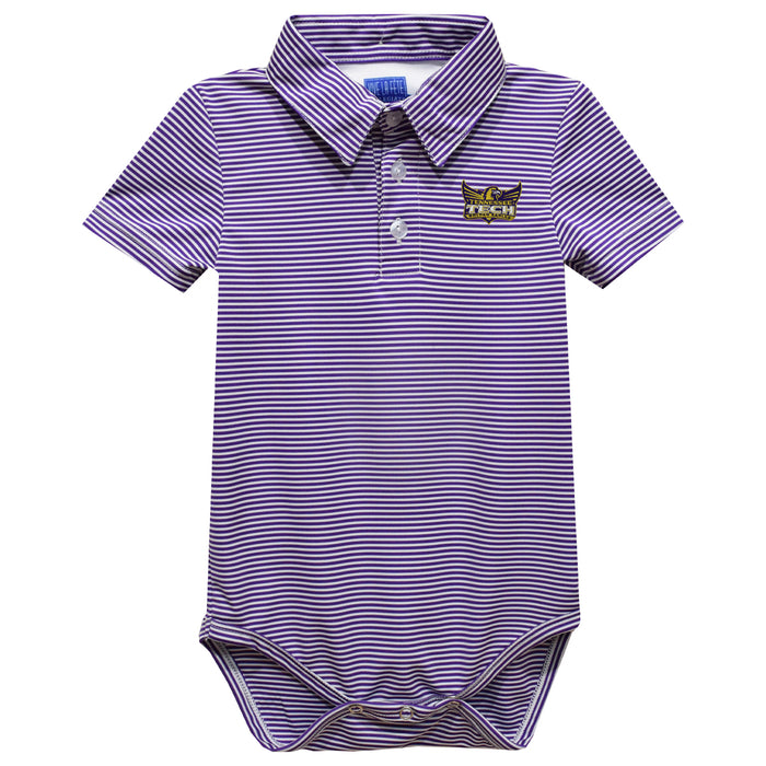 Tennessee Tech Golden Eagles TTU Embroidered Purple Stripes Stripe Knit Polo Onesie