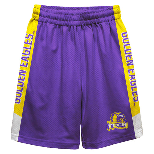 Tennessee Tech Golden Eagles TTU Vive La Fete Game Day Purple Stripes Boys Solid Gold Athletic Mesh Short