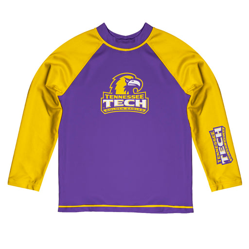 Tennessee Tech Golden Eagles TTU Vive La Fete Logo Purple Gold Long Sleeve Raglan Rashguard