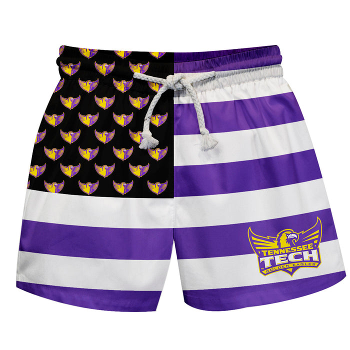 Tennessee Tech Golden Eagles TTU Vive La Fete Game Day Purple White Black Flag Swimtrunks V1