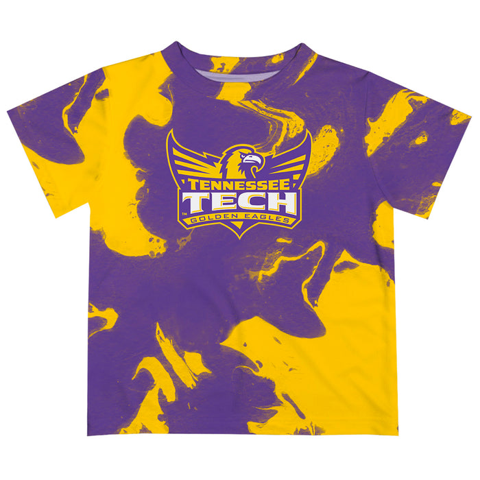 Tennessee Tech Golden Eagles TTU Vive La Fete Marble Boys Game Day Purple Short Sleeve Tee