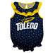U Toledo Rockets Swirls Blue Sleeveless Ruffle Onesie Logo Bodysuit
