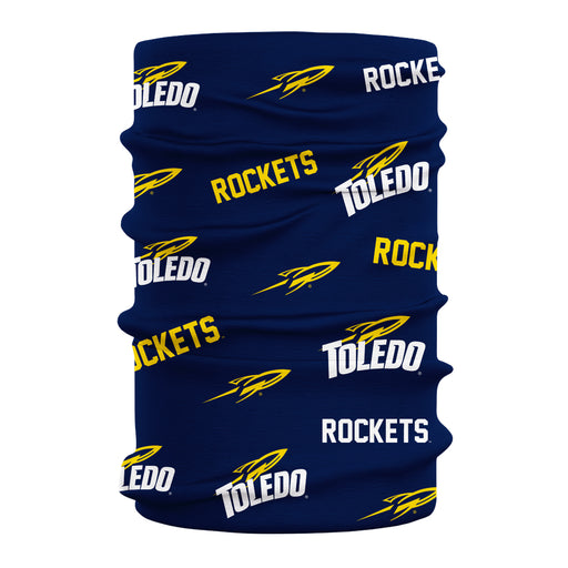 University of Toledo Rockets Vive La Fete All Over Logo Game Day  Collegiate Face Cover Soft 4-Way Stretch Neck Gaiter - Vive La Fête - Online Apparel Store