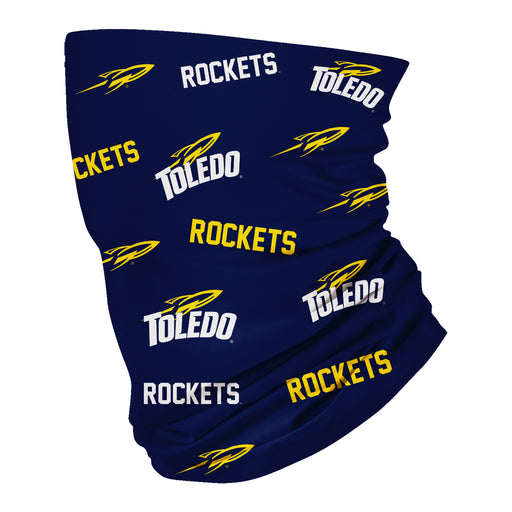University of Toledo Rockets Vive La Fete All Over Logo Game Day  Collegiate Face Cover Soft 4-Way Stretch Neck Gaiter - Vive La Fête - Online Apparel Store