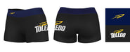 U Toledo Rockets Vive La Fete Game Day Logo on Thigh and Waistband Black & Navy Women Booty Workout Shorts 3.75 Inseam" - Vive La Fête - Online Apparel Store