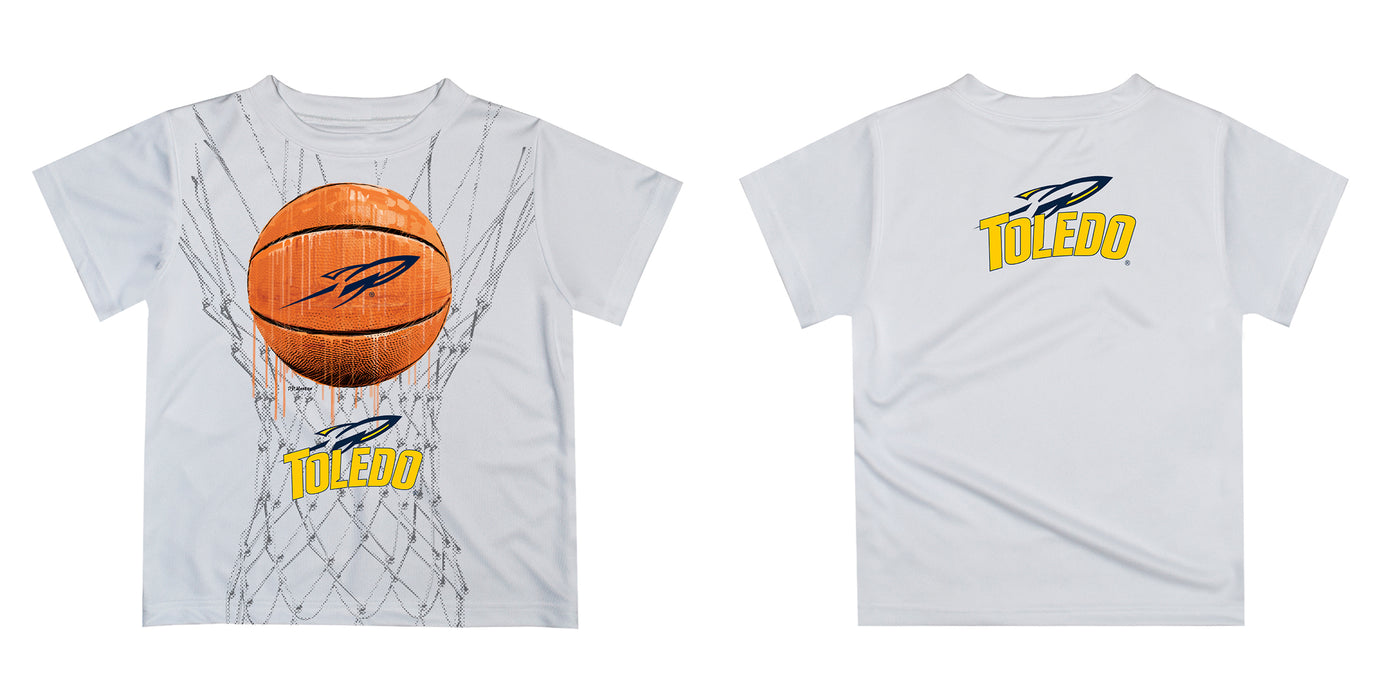 University of Toledo Rockets Original Dripping Basketball Blue T-Shirt by Vive La Fete - Vive La Fête - Online Apparel Store