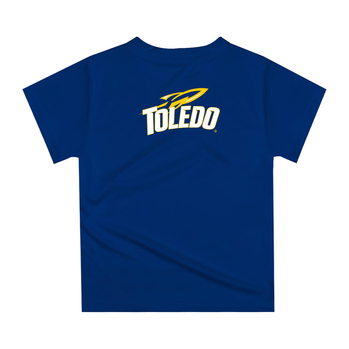 University of Toledo Rockets Original Dripping Basketball Blue T-Shirt by Vive La Fete - Vive La Fête - Online Apparel Store