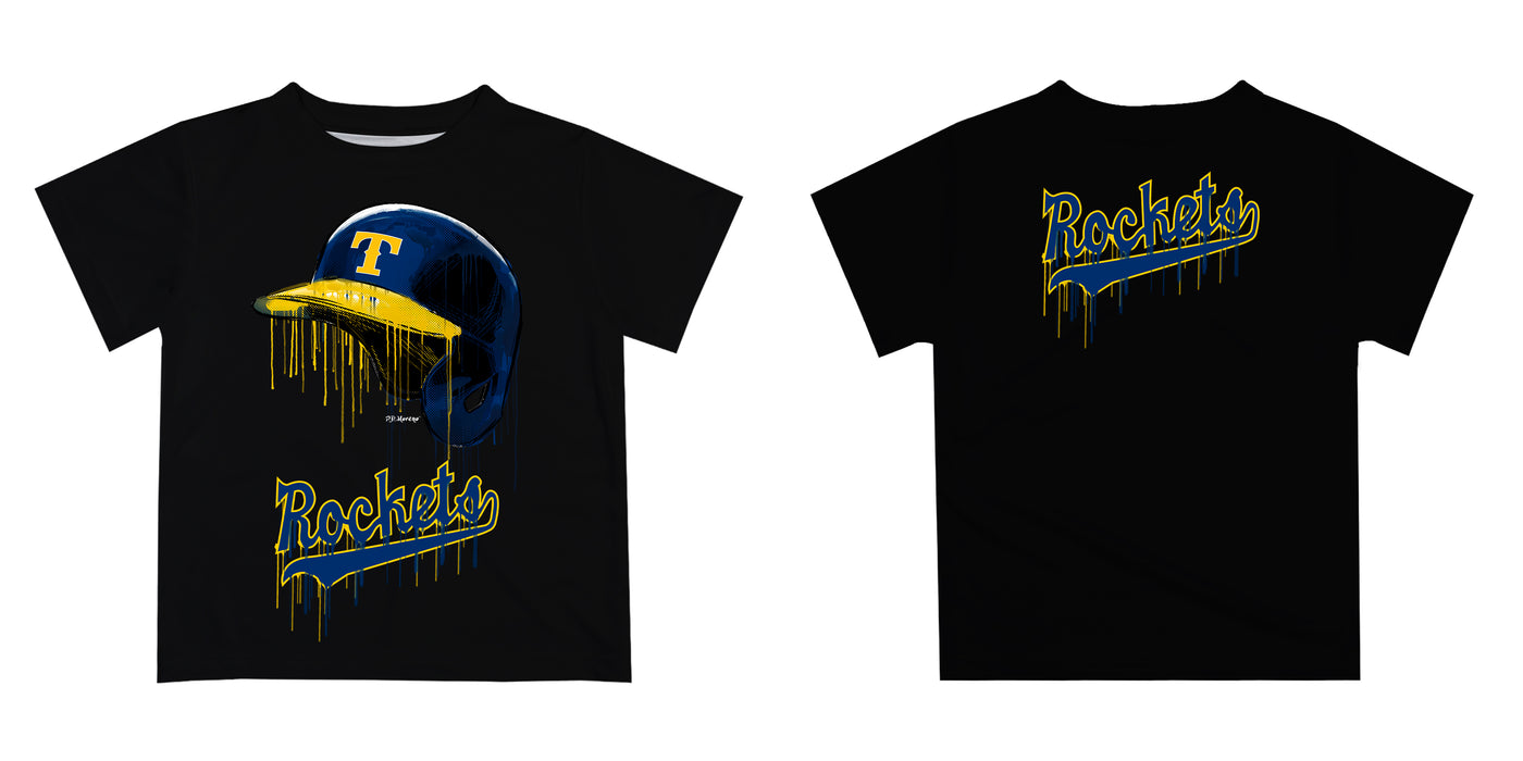 Toledo Rockets Original Dripping Baseball Helmet Gold T-Shirt by Vive La Fete - Vive La Fête - Online Apparel Store