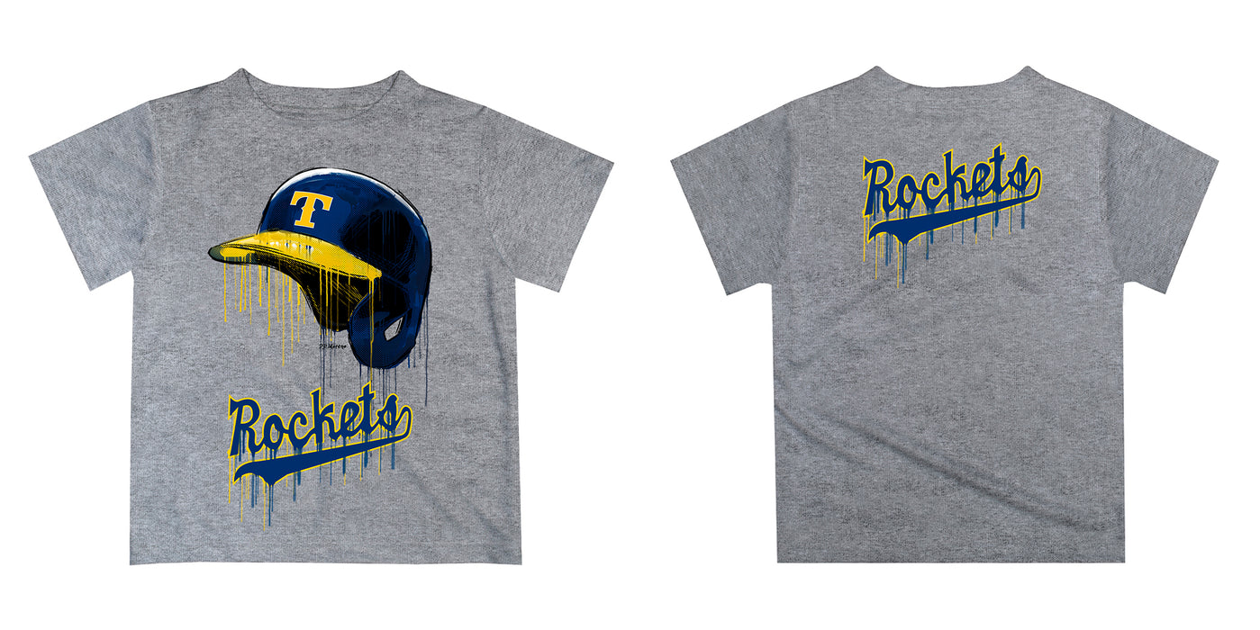 Toledo Rockets Original Dripping Baseball Helmet Gold T-Shirt by Vive La Fete - Vive La Fête - Online Apparel Store