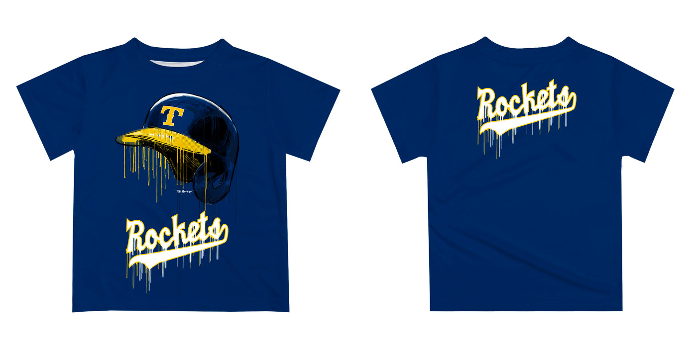Toledo Rockets Original Dripping Baseball Helmet Gold T-Shirt by Vive La Fete - Vive La Fête - Online Apparel Store
