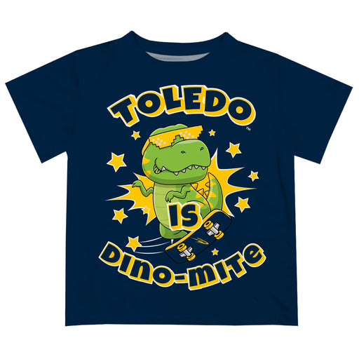 University of Toledo Rockets Vive La Fete Dino-Mite Boys Game Day Blue Short Sleeve Tee
