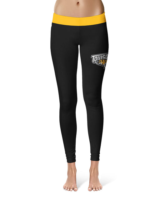 Towson University Tigers Vive La Fete Game Day Collegiate Logo on Thigh Black Women Yoga Leggings 2.5 Waist Tights" - Vive La Fête - Online Apparel Store