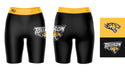 Towson University Tigers Vive La Fete Game Day Logo on Thigh and Waistband Black and Gold Women Bike Short 9 Inseam" - Vive La Fête - Online Apparel Store