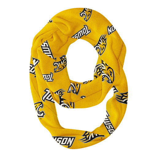 Towson University Tigers Vive La Fete Repeat Logo Game Day Collegiate Women Light Weight Ultra Soft Infinity Scarf