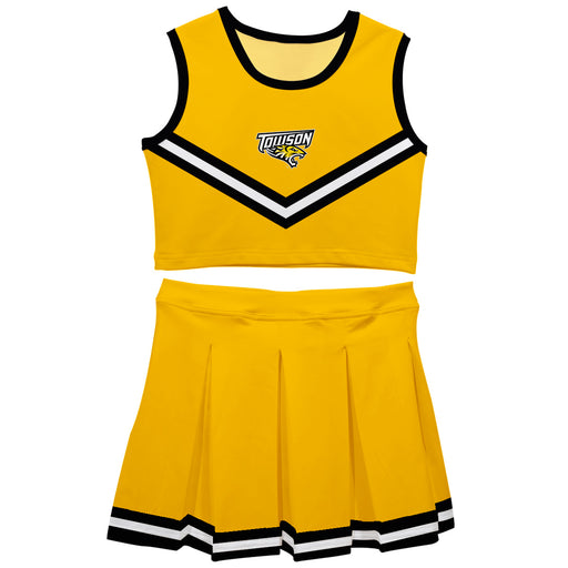 Towson University Tigers TU Vive La Fete Game Day Gold Sleeveless Cheerleader Set