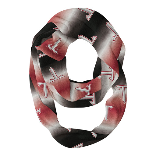 Troy Trojans Vive La Fete All Over Logo Game Day Collegiate Women Ultra Soft Knit Infinity Scarf