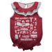 Troy Trojans  Maroon Hand Sketched Vive La Fete Impressions Artwork Sleeveless Ruffle Onesie Bodysuit