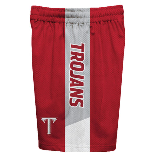 Troy Trojans Vive La Fete Game Day Maroon Stripes Boys Solid Gray Athletic Mesh Short - Vive La Fête - Online Apparel Store