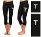 Troy Trojans Vive La Fete Game Day Collegiate Large Logo on Thigh and Waist Girls Black Capri Leggings - Vive La Fête - Online Apparel Store
