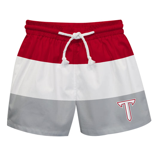 Troy Trojans Vive La Fete Maroon White Gray Stripes Swimtrunks V1