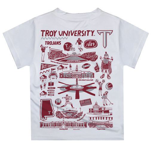 Troy Trojans Hand Sketched Vive La Fete Impressions Artwork Boys Gray Short Sleeve Tee Shirt - Vive La Fête - Online Apparel Store
