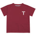 Troy Trojans Hand Sketched Vive La Fete Impressions Artwork Boys Maroon Short Sleeve Tee Shirt