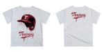 Troy Trojans Original Dripping Baseball Helmet Maroon T-Shirt by Vive La Fete - Vive La Fête - Online Apparel Store