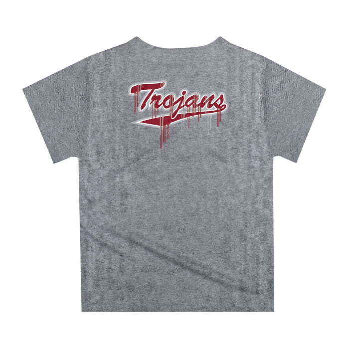Troy Trojans Original Dripping Baseball Helmet Maroon T-Shirt by Vive La Fete - Vive La Fête - Online Apparel Store