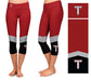 Troy Trojans Vive La Fete Game Day Collegiate Ankle Color Block Women Red Black Capri Leggings - Vive La Fête - Online Apparel Store