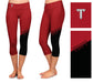 Troy Trojans Vive La Fete Game Day Collegiate Leg Color Block Women Red Black Capri Leggings - Vive La Fête - Online Apparel Store