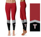 Troy Trojans Vive la Fete Game Day Collegiate Ankle Color Block Women Red Black Yoga Leggings - Vive La Fête - Online Apparel Store