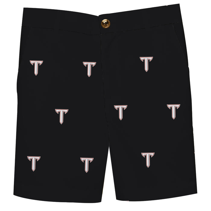 Troy Trojans Black Structured Short All Over Logo - Vive La Fête - Online Apparel Store