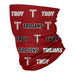 Troy Trojans Neck Gaiter Red All Over Logo - Vive La Fête - Online Apparel Store