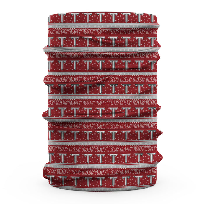 Troy Trojans Vive La Fete All Over Logo Game Day Collegiate Face Cover Soft 4 Way Stretch Neck Gaiter - Vive La Fête - Online Apparel Store