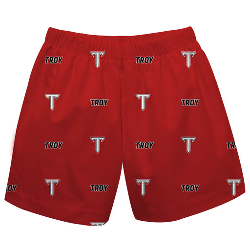 Troy Trojans Red Short All Over Logo - Vive La Fête - Online Apparel Store