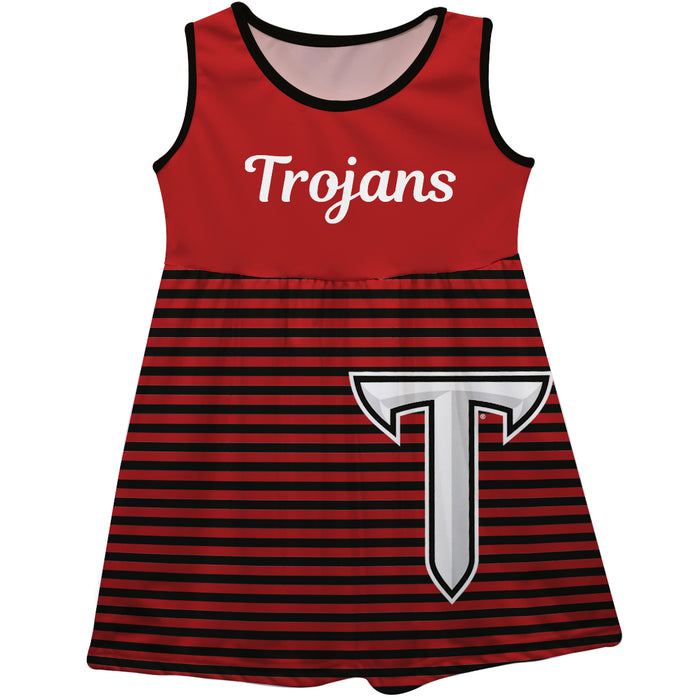 Troy Trojans Red Sleeveless Tank Dress With Black Stripes - Vive La Fête - Online Apparel Store