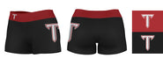 Troy Trojans Vive La Fete Game Day Logo on Thigh & Waistband Black & Maroon Women Yoga Booty Workout Shorts 3.75 Inseam" - Vive La Fête - Online Apparel Store