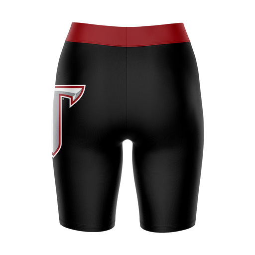 Troy Trojans Vive La Fete Game Day Logo on Thigh and Waistband Black and Maroon Women Bike Short 9 Inseam" - Vive La Fête - Online Apparel Store