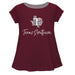 Texas Southern Universtiy Tigers Vive La Fete Girls Game Day Short Sleeve Maroon Top with School Logo and Name