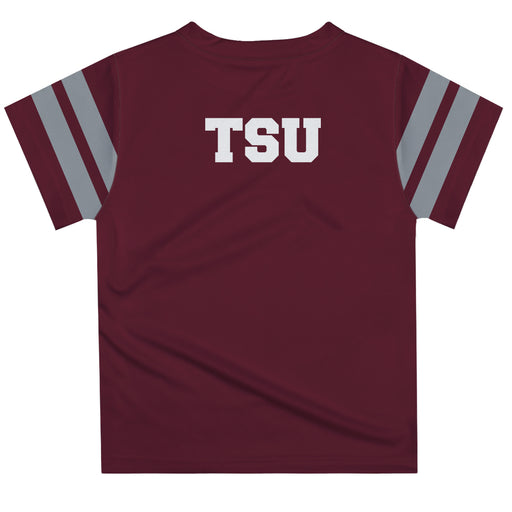 Texas Southern Tigers Vive La Fete Boys Game Day Maroon Short Sleeve Tee with Stripes on Sleeves - Vive La Fête - Online Apparel Store