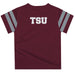 Texas Southern Tigers Vive La Fete Boys Game Day Maroon Short Sleeve Tee with Stripes on Sleeves - Vive La Fête - Online Apparel Store