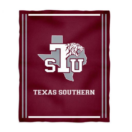 Texas Southern Universtiy Tigers Vive La Fete Kids Game Day Maroon Plush Soft Minky Blanket 36 x 48 Mascot