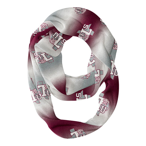 Texas Southern Tigers Vive La Fete All Over Logo Game Day Collegiate Women Ultra Soft Knit Infinity Scarf