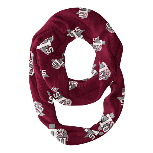 Texas Southern Tigers Vive La Fete Repeat Logo Game Day Collegiate Women Light Weight Ultra Soft Infinity Scarf