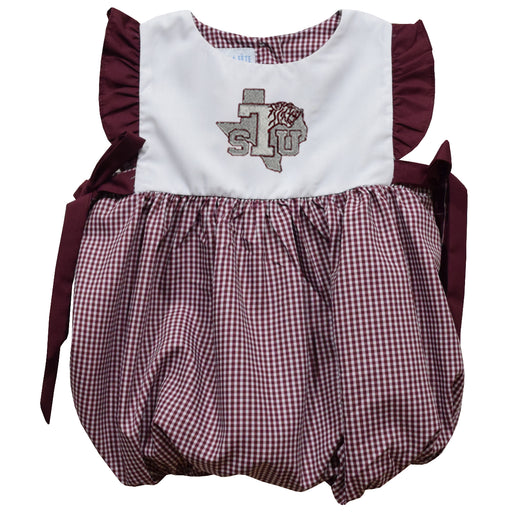 Texas Southern University Tigers Embroidered Maroon Gingham Girls Bubble