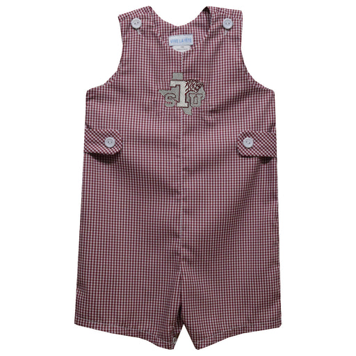 Texas Southern University Tigers Embroidered Maroon Gingham Boys Jon Jon